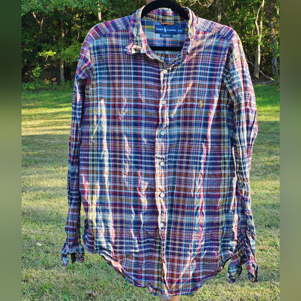 Ralph Lauren The Madras Button Down Classic Fit Shirt  XL - Picture 6 of 10